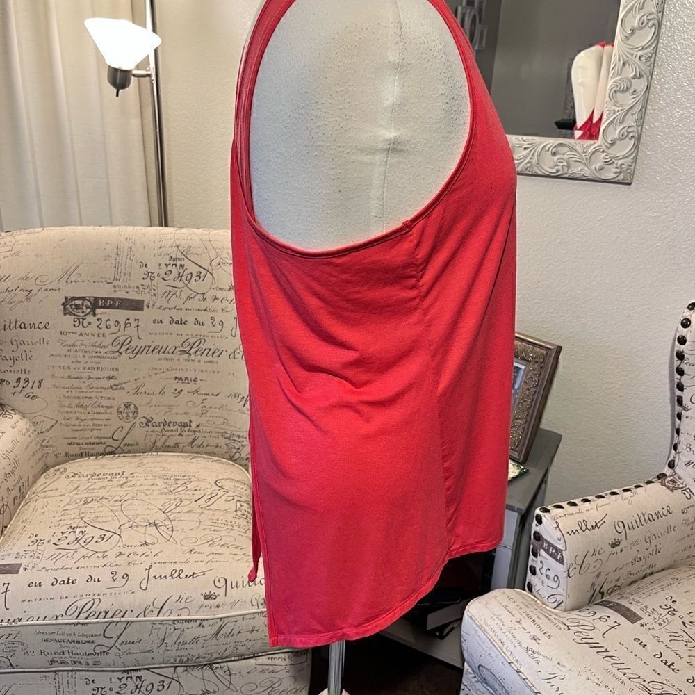 NWOT Athleta Open Back Draped Tank Top Coral Red Sleeveless Women’s - Picture 3 of 8